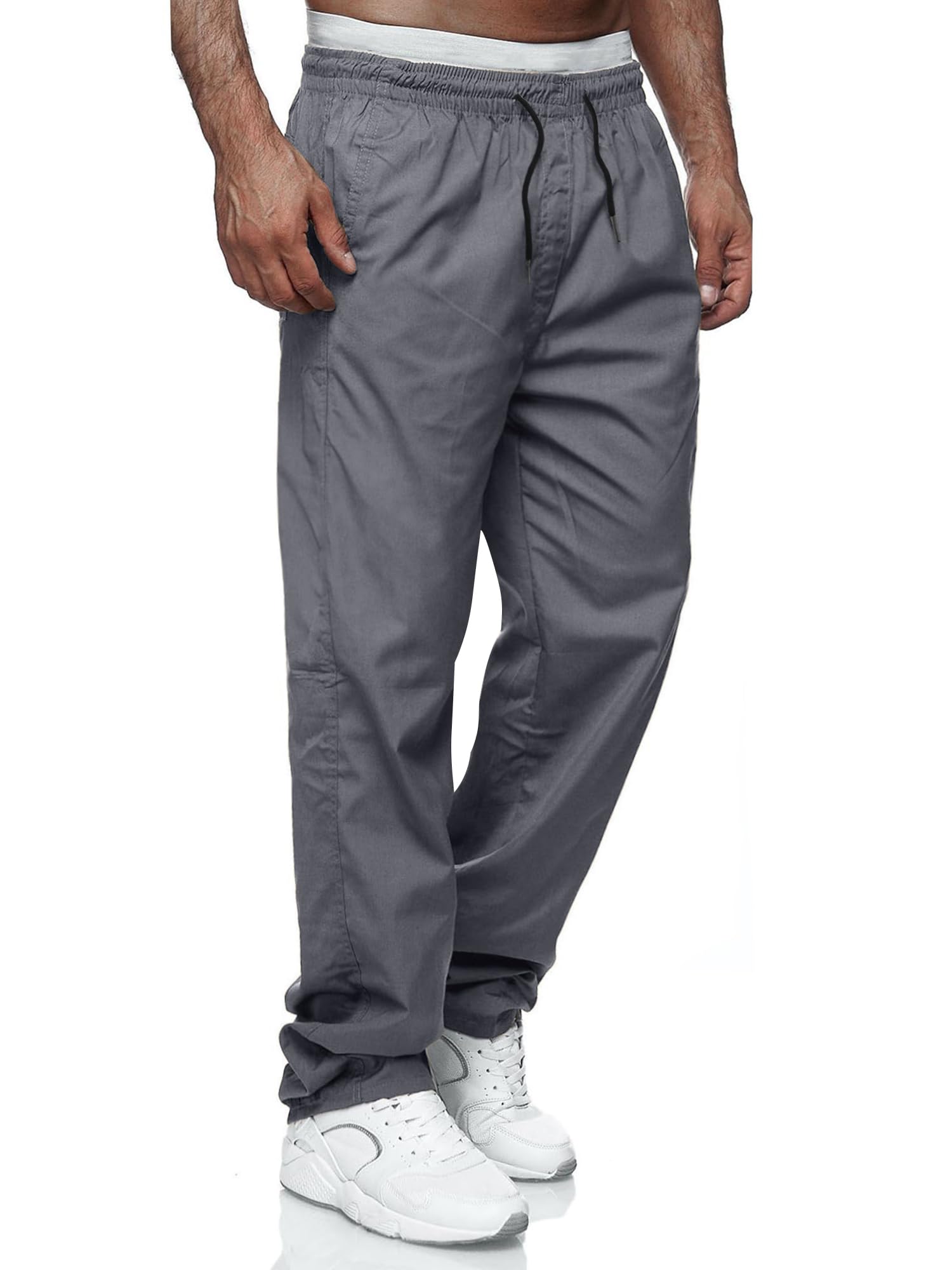 Comdecevis Mens Casual Cargo Pants Drawstring