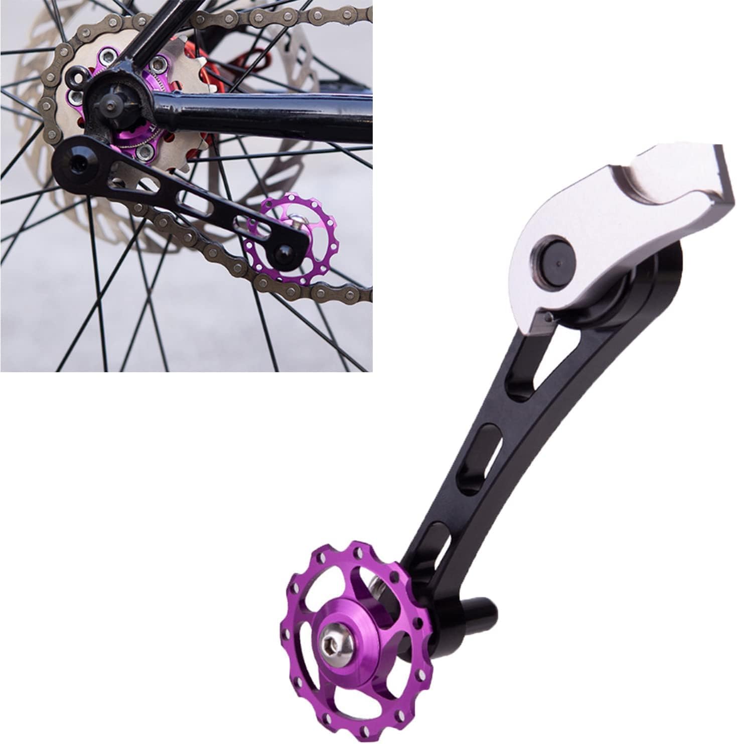 Buosha Aluminum Alloy Rear Derailleur, Purple, 16T, 4.3x4.3x4.3 inches