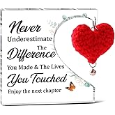 Inspirational Gifts For Women Coworkers, Never Underestimate The Difference Motivational Quote Acrylic Plaque Gifts For Colleague Employees Friend Office Decor