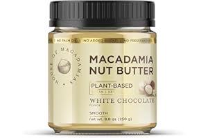 HOUSE OF MACADAMIAS Macadamia Nut Butter, White Chocolate - 1 x 8.8oz - No Added Sugar, No Palm Oil, Plant-based, No Artificial Ingredients