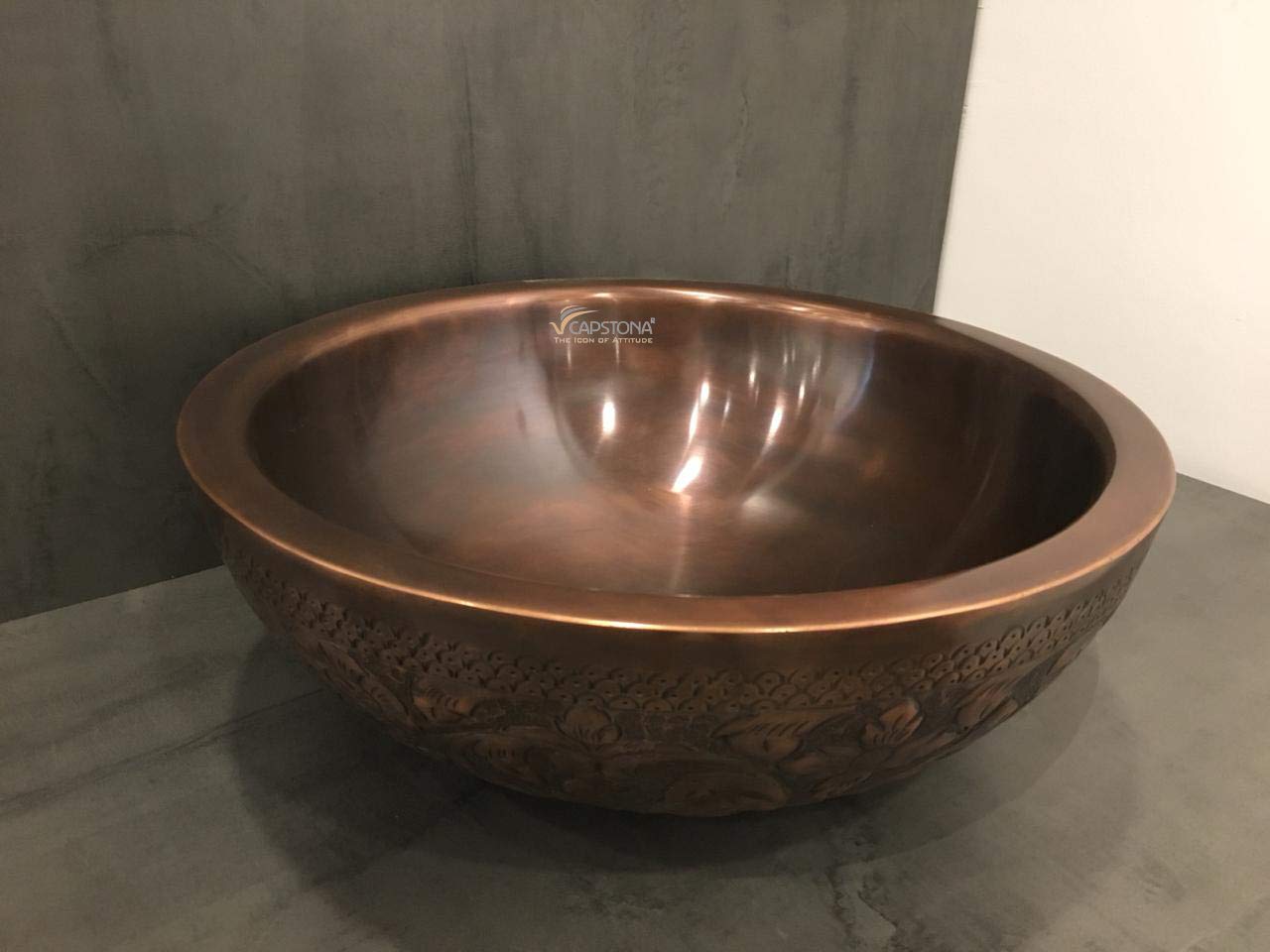 Capstona Lily Copper Bathroom Sink Designer Tabletop Counter Top