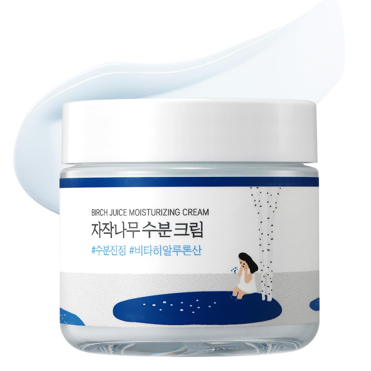 ROUND LAB Birch Juice Moisturizing Cream (80 ml), 48-Hour Deep Hydrating Face Moisturizer & Vita Hyaluronic Acid for Acne-Prone Skin, Reduces Sebum, Oil, Blackheads, Korean Skin Care