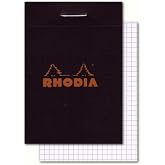 Rhodia Classic Staplebound Notepad &ndash; Graph 80 Sheets &ndash; 3&rdquo; x 4&rdquo; &ndash; Black Cover &ndash; Pack of 1