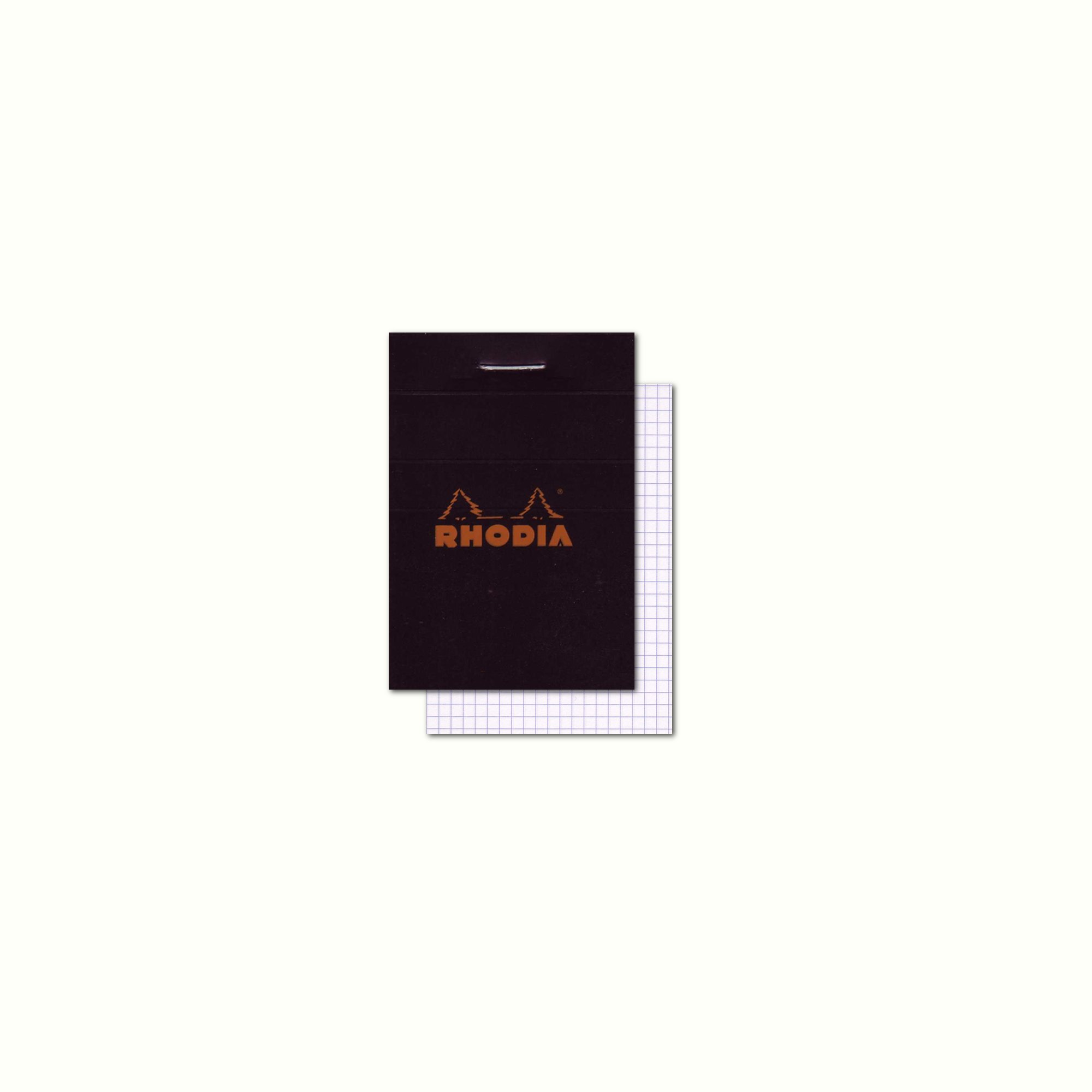 RHODIA 112009C - Stapled Notepad N°11 Black - A7 - Small Squares - 80 Detachable Sheets - 80G Clairefontaine Paper - Soft, Resistant and Waterproof Coated Card Cover - Basics — image 1