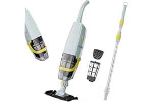 LYDSTO Cordless Handheld Pool Vacuum, Rechargeable Pool Cleaner with Dual-Phase Debris Capture, 30W Powerful Suction, 60-Min Runtime, Ideal for Above Ground Pools, Spas, Hot Tubs, Gold