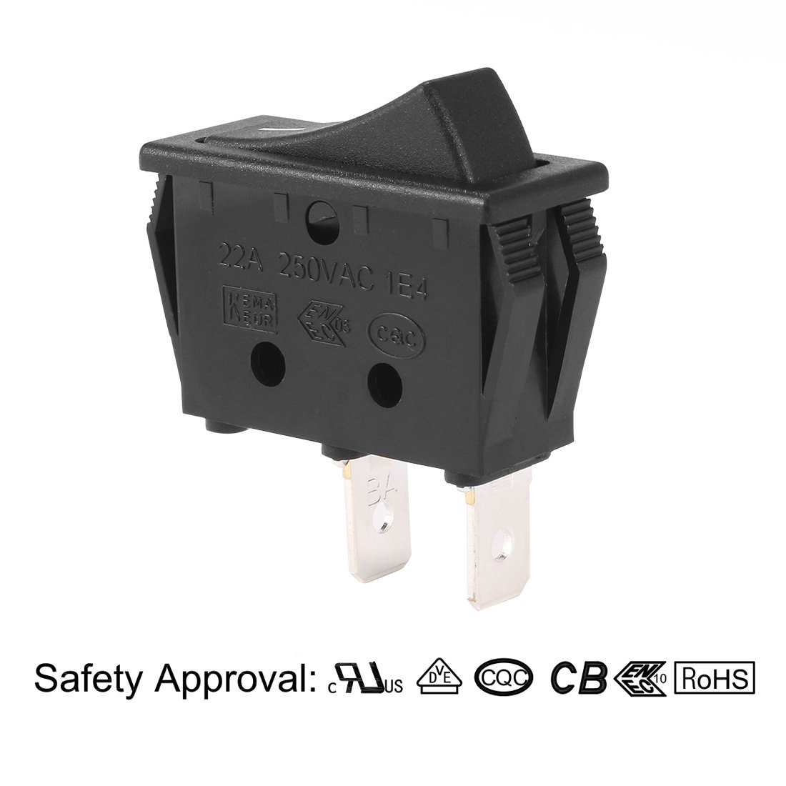 uxcell 10Pcs AC 16A/125V 16A/250V SPDT On-Off 3 Terminal 2 Position Boat Rocker Switches Black