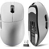 G18 2.4G/BT/Wired Tri-Mode 8K Wireless Gaming Mouse, Right-Handed Ergonomic Design, PAW3395 Sensor, 58g Lightweight, 8000 Polling Rate, 26K DPI, 5 Programmable Buttons, with Nano Wireless Receiver