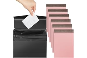 Tioncy 1 Pack Sanitary Napkin Disposal Receptacle with Feminine Hygiene Disposal Bag Stainless Steel Tampon Bin Trash Can Wall Mounted Waste Tampon Holder Feminine Hygiene Container (Black)