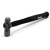Titan 63312 12oz Ball Pein Hammer, Forged Steel Head, 12" Shock Absorbing Fiberglass Handle with Textured Rubber Grip