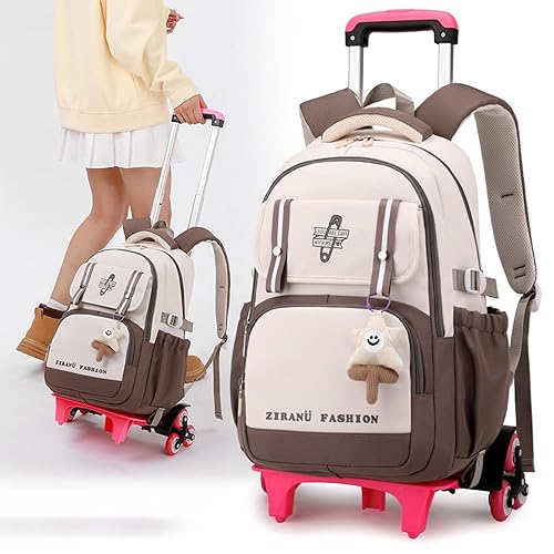 CUSALBOY Six Wheels Trolley Suitcase School Bags For Boys Girls