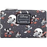 Loungefly Disney Mickey and Minnie Mouse All Over Print Halloween Flap Wallet