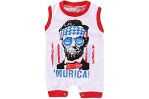 Ritatte Baby Boy 4th of July Romper Bodysuit Infant Sleeveless One Piece Jumpsuit Summer US Flag Independence Day Outfits