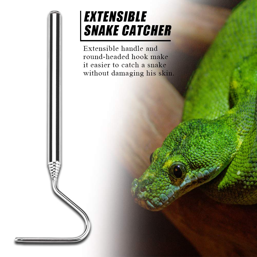 JULYKAI Snake hook, stainless steel reptile receiver, snake receiver, snake forceps, snake pet shop reptile