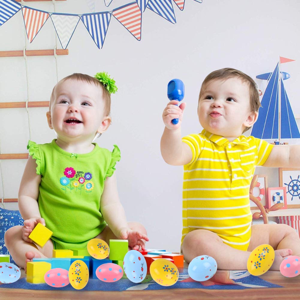 DomeStar Wooden Percussion, 6PCS Musical Egg Wooden Egg Shakers