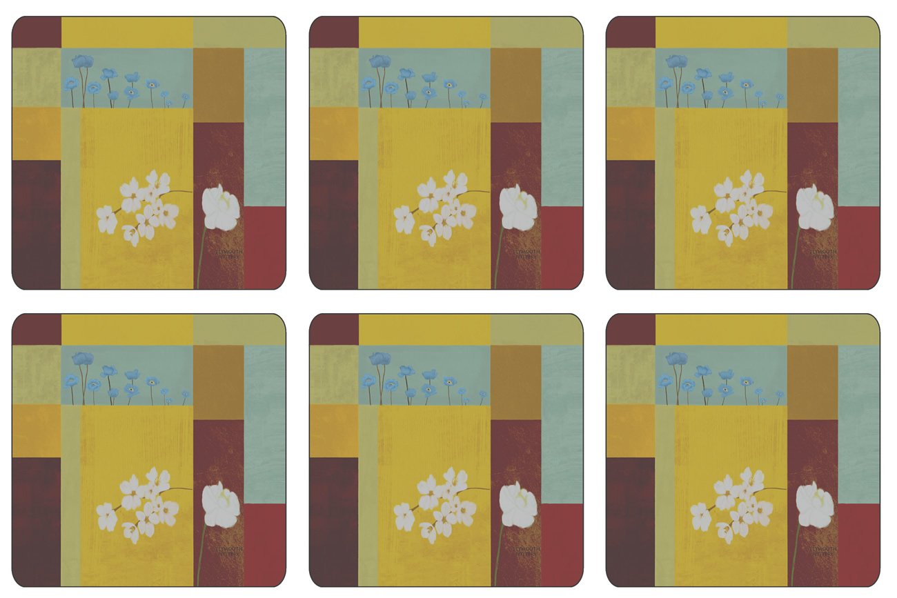 Plymouth Pottery - Daisy Squares Coasters - Set of 6