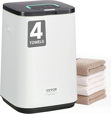 Sèche Serviettes 20 L, Chauffe Serviettes avec Écran LED et Voyant Lumineux en U, Seau Chauffe Serviettes Intelligent avec Minuterie Réglable, pour Couvertures Peignoirs Pyjama, Spa Massage