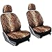 OxGord 17pc Cheetah Seat Cover Carpet Floor Mat Set for Car, Truck, Van, SUV - Orange Brown