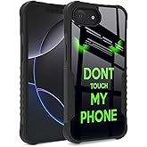 FJyuanqi Compatible with iPhone 16E Case for Men Women, Dont Touch My Phone Funny Design Heavy Duty Anti Slip Shockproof Hard PC Back Soft TPU Prevention Case for iPhone SE 2025
