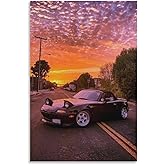 Jdm Car Sports Japan Miata Modified Jump Lights Sunset Cool Poster Canvas Wall Art Posters & Prints Hanging Painting for Bedroom Classroom Dorm Living Room Aesthetic Decor Mural Framed Unframed 12x18i