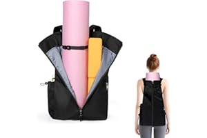 WOMACO Yoga Mat Bag, Adjustable Yogamat Blocks Carrier with Backpack Straps and Side Pockets, Top-Opening Yoga Backpack for Yoga Accessories