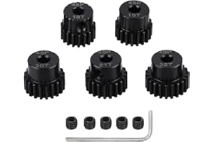 ZHUOYUEFSC 5Pcs Metal Steel 48P Pinion Gear Sets with Hex Key for RC Car, Truck & Off-Road Vehicles (18T 19T 20T 21T 22T)