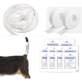 13 Pcs Dog Tail Protector Bandage Set for Pet Animals Wound Care | Sterile Vet Wrap Gauze, Breathable Mesh Tail Dressing and Self-Adhesive Pet Bandage for Wound Care, Dog Paw Nail Bandages