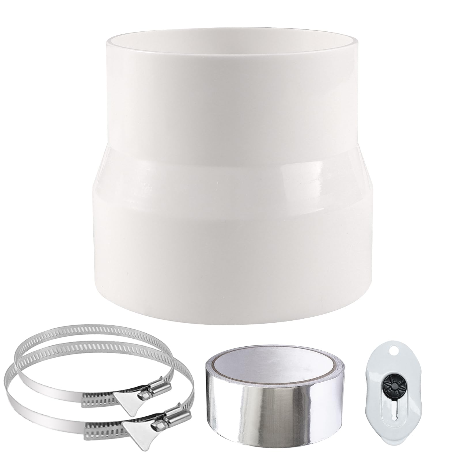 URHRHU Reducer for Extractor Bonnet Round Pipe Adapter 100mm to 115mm with 2 Stainless Steel Hose Clamps Exhaust air Hose Adapter for Ventilation Round Pipe Ventilation Duct