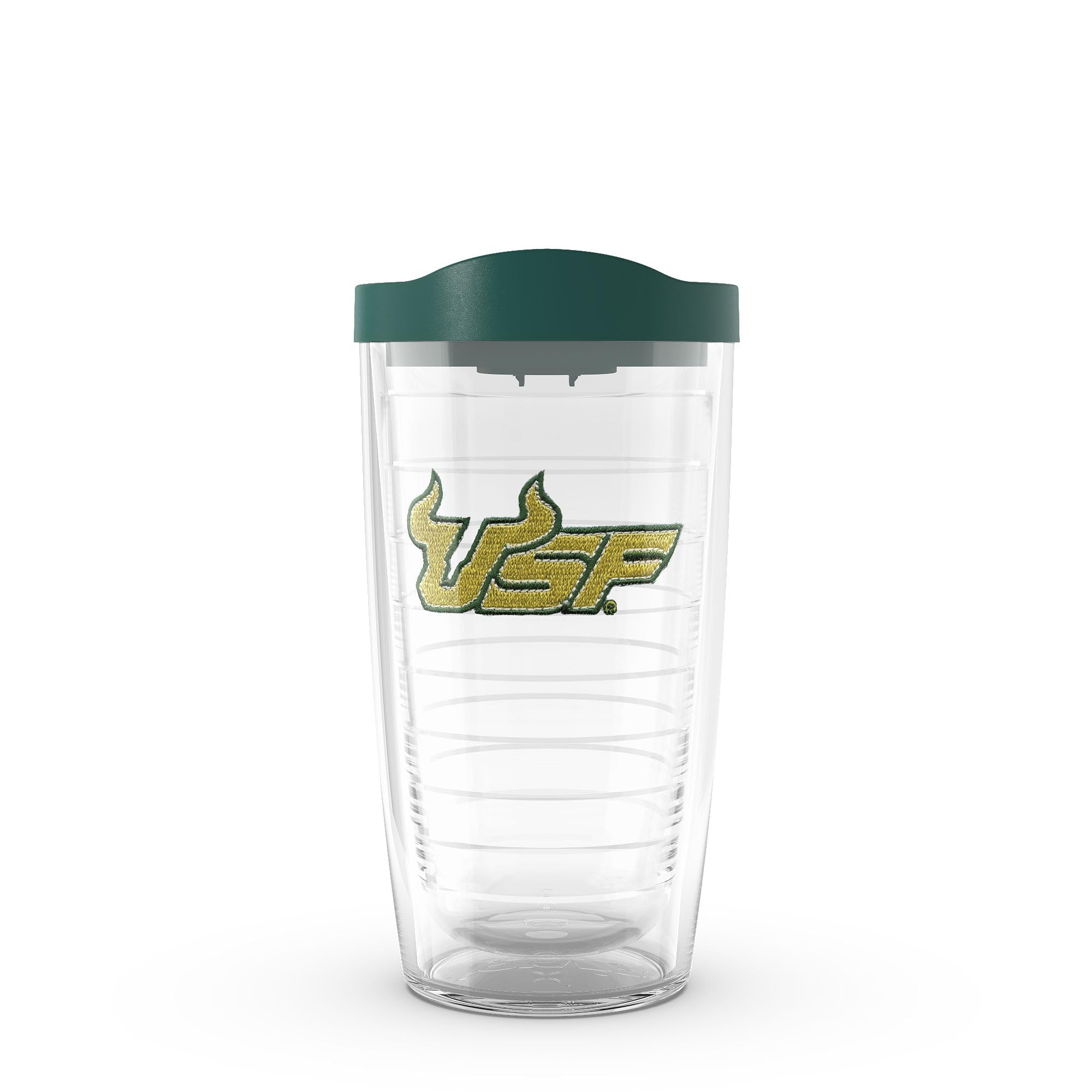 Tervis USF Bulls - Primary Logo Tumbler with Emblem and Hunter Green Lid, Tritan, Clear — image 1