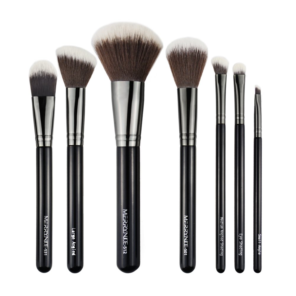 7pcs Makeup Brush Set, Premium Cosmetic Starter Brushes Kit Great for Daily Makeup Needs, Including Foundation Blush Face Powder Blending Eye shadow Eyebrow