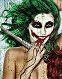 Daveed Benito Joker Girl Why So Serious Sexy Gothic Pin-Up Art Postcard Poster Print, Unframed 11x14