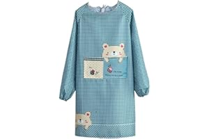 Long Sleeved Apron for Women -Full Wrap Kitchen Apron with Adjustable Straps for Cooking & Restaurant Use