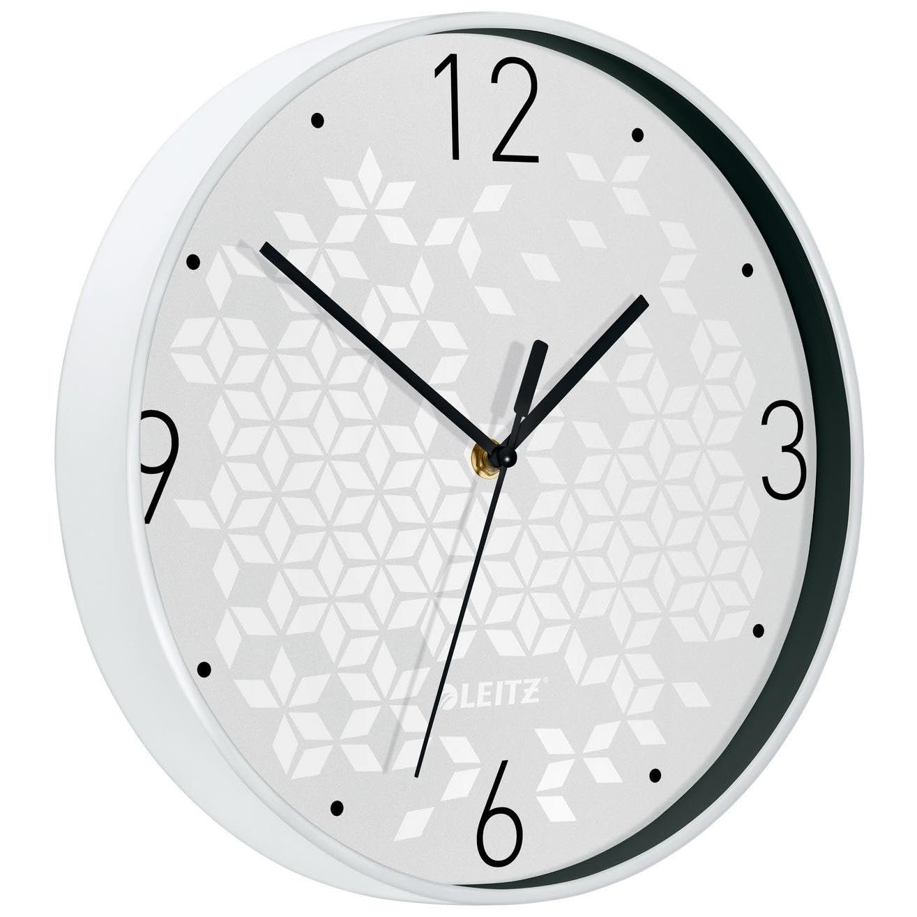 Leitz WOW Quartz Wall Clock, Perfect for Office, Kitchen, Living room and Bathroom, 29 cm - White
