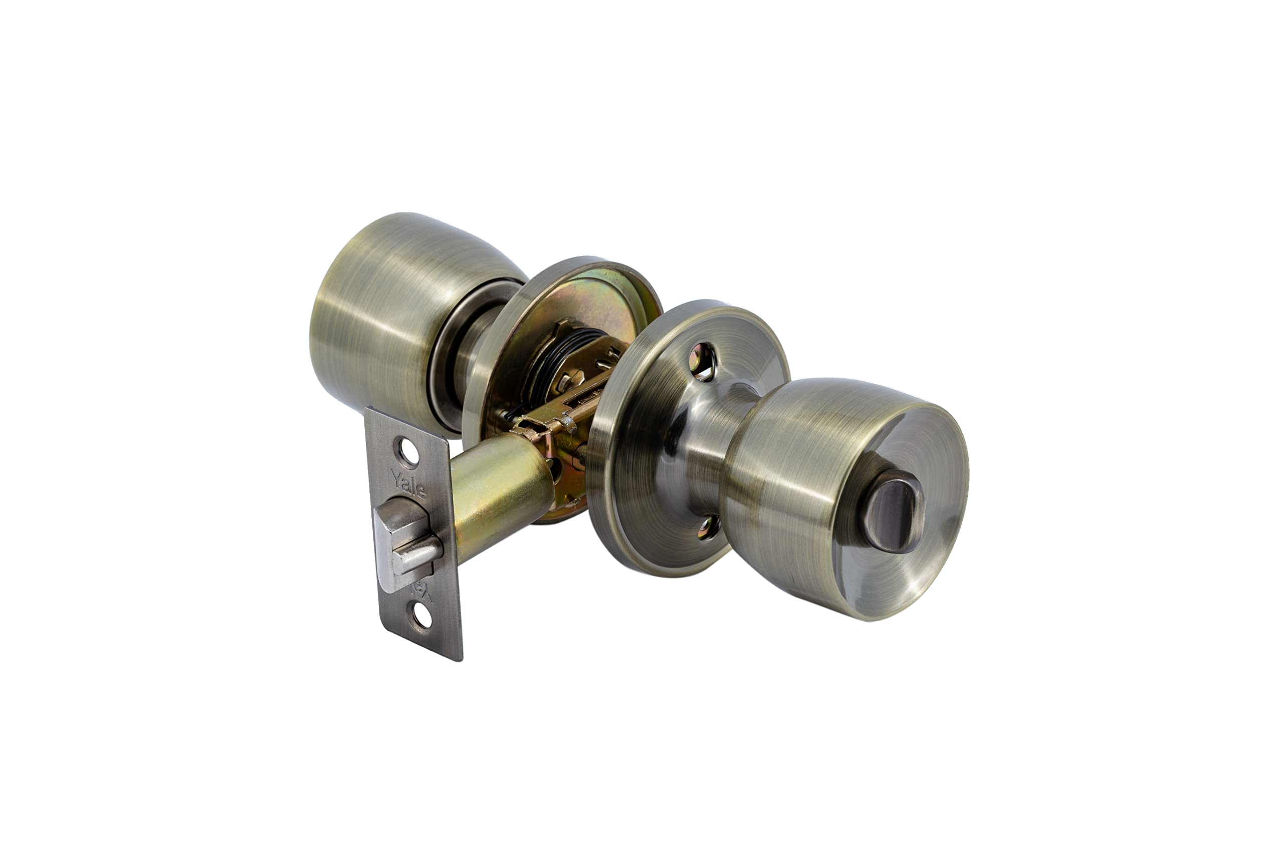 Yale Entrance KNOB Set Antique Brass