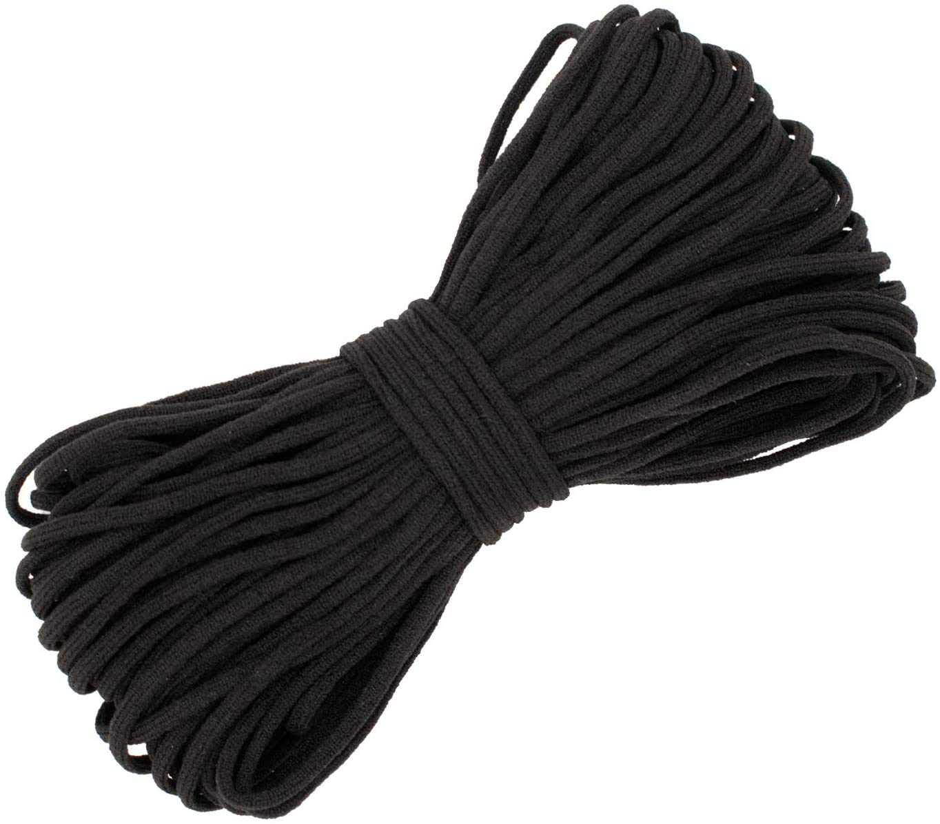 3mm, 20 Meters Black |CHINTERN® Round Elastic Cord for Masks - Black Elastic Cord, Band, Strap for Sewing, DIY Mask Making…