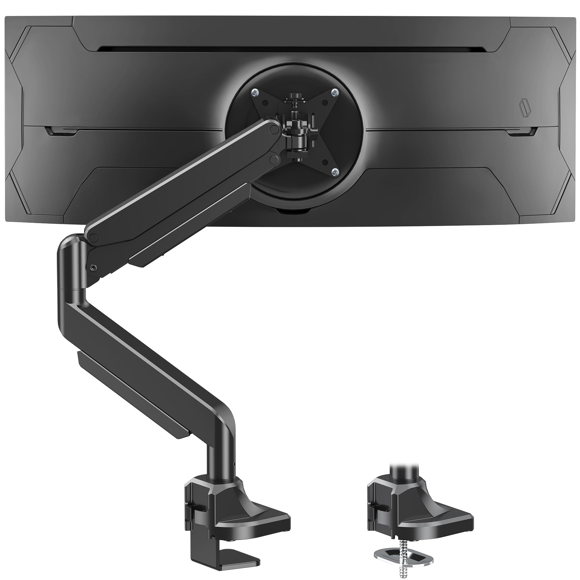 Photo 1 of MOUNT PRO Heavy Duty Monitor Mount for Max 49 inches Ultrawide Screens, Single Monitor Arm Desk Mount Holds 6.6 to 33lbs, Fully Adjustable Computer Monitor Stand with C-Clamp, VESA 75x75 or 100x100mm