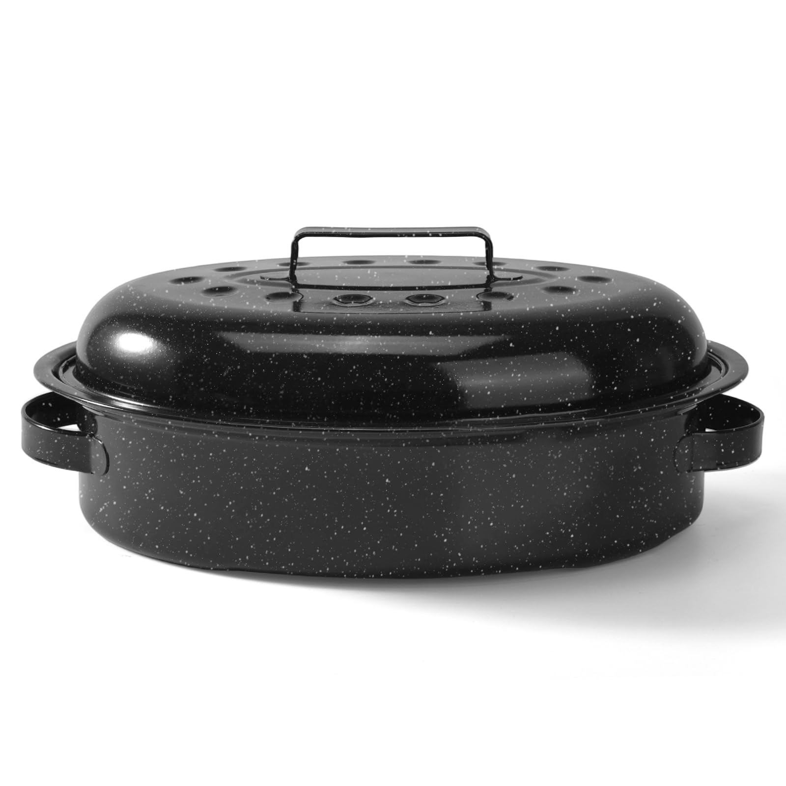 Photo 1 of 15.4” Roasting Pan With Lid, Oval Roaster Pan, Medium Roasting Pan For 10 Lb Turkey, Chicken, Lamb, Vegetables, Casserole, Lasagnaa