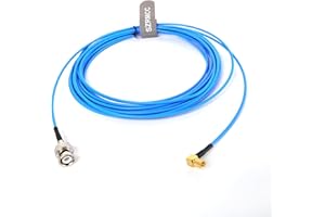 SZRMCC BNC Male to M5 Microdot Male Right Angle Test Cable Coaxial Sensor Extension Cable Low Noise for 10-32 UNF Vibration Accelerometer Pressure Sensors (10m)