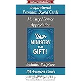 Ministry/Service Appreciation ~ 36 Card Set ~ Religious Greeting Card Assortment w/Scripture ~ Pastor Appreciation Cards