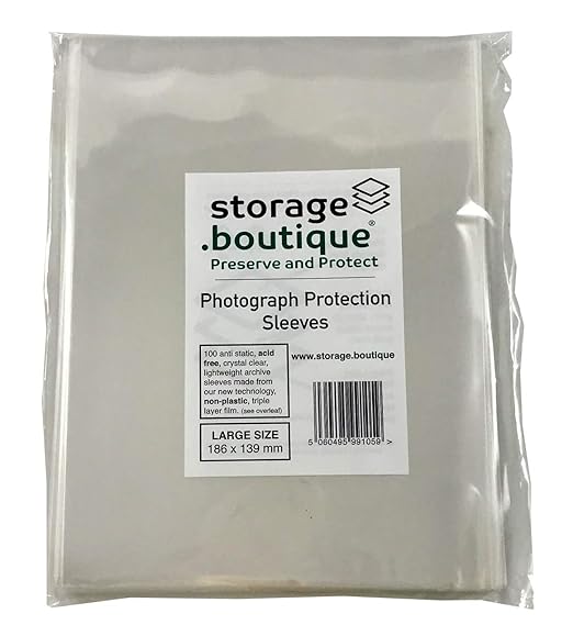 .boutique storage Photograph Protection Sleeves, Crystal Clear, Acid