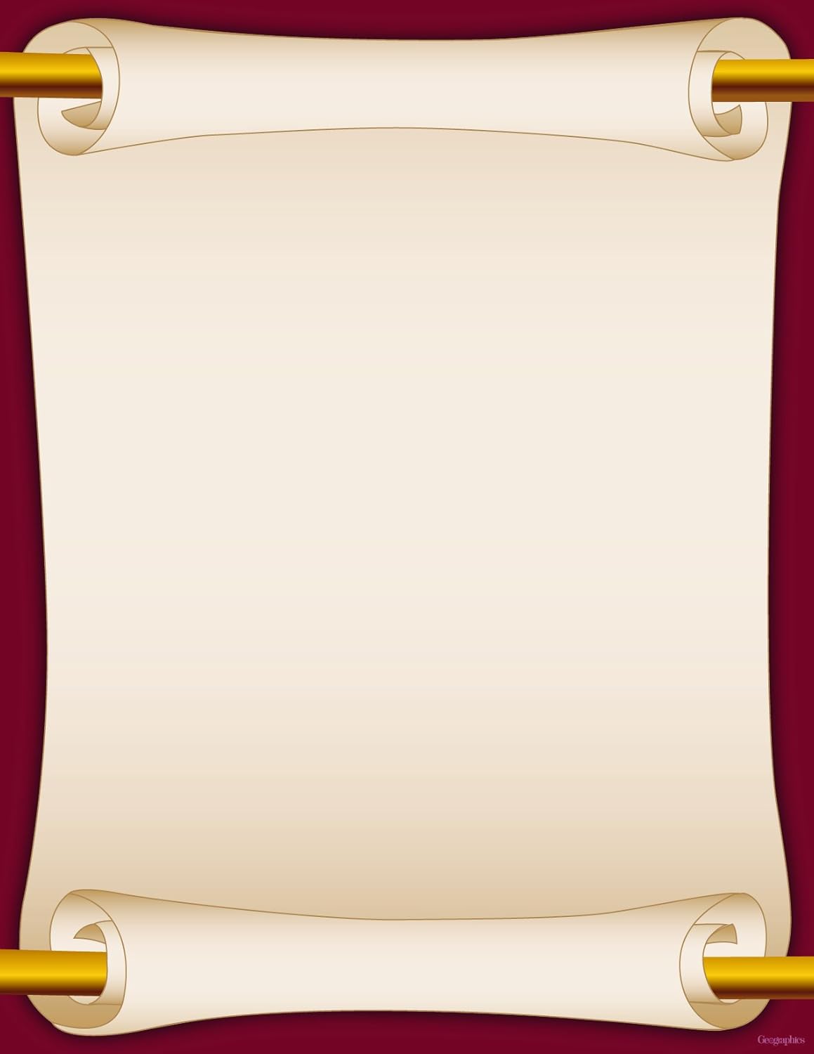 Amazon.com : Geographics Burgundy Scroll Letterhead 8.5 x 11 inches