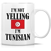 Retreez Funny Tunisian Mug - I'm Not Yelling I'm Tunisian 11 Oz Ceramic Coffee Mugs - Funny, Sarcasm, Sarcastic, Inspirational Tunisia birthday gifts for Tunisian friends, coworkers, men women dad mom