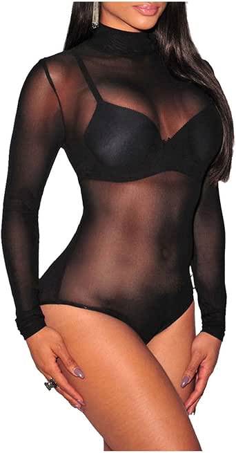 turtle neck sheer bodysuit amazon
