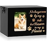 Pet Memorial Urn for Dog or Cat Ashes Wooden Dog Urns Keepsake Memory Box Cremation Urns with Photo Frame Loss Pet Sympathy Remembrance Gift