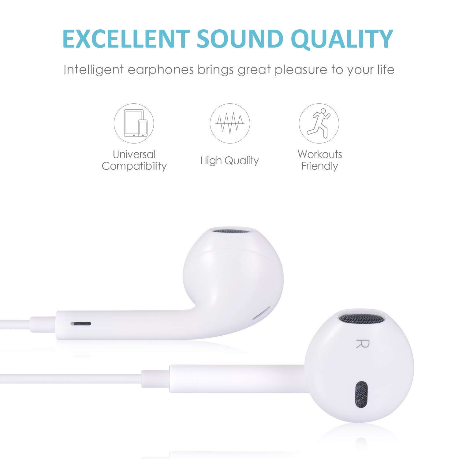 Lightning Earphones,with Microphone Earbuds Stereo Headphones and Noise