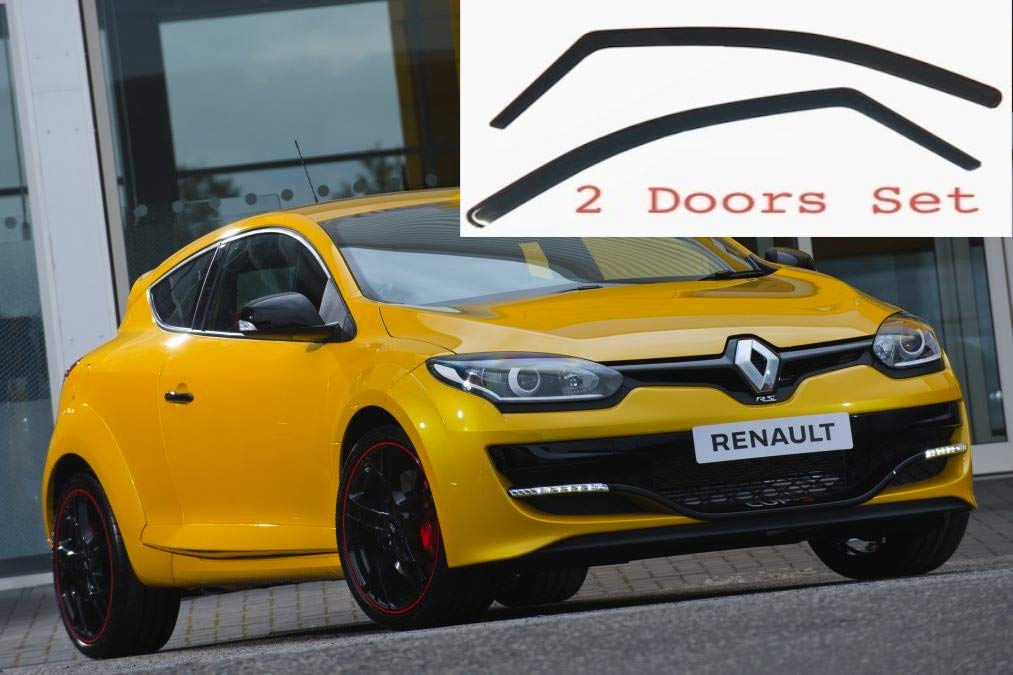 AC WOW 2x Wind Deflectors Compatible with RENAULT Megane 3-Door Coupé MK3 2008 2009 2010 2011 2012 2013 2014 2015 2016