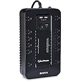 CyberPower ST900U Standby UPS System, 900VA/500W, 12 Outlets, 2 USB Charging Ports, Compact