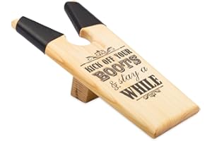 BootJack and Jill Wooden Pine Boot Jack, Boot and Shoe Puller with Travel Bag