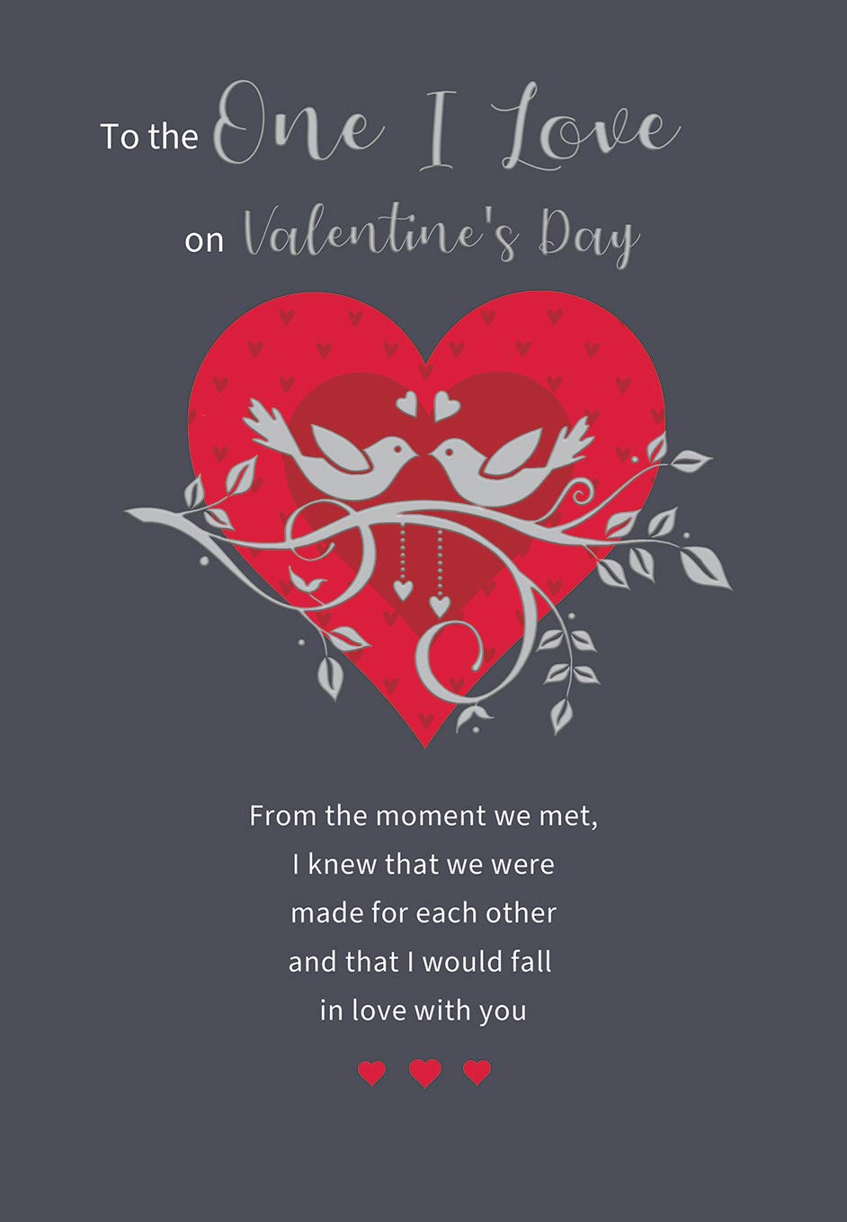 Piccadilly Greetings Modern Valentine's Card One I Love - 9 x 6 inches, A50266