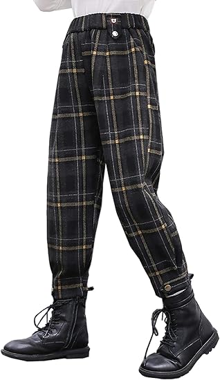 Amazon 女の子 ロングパンツ 子供服 ガウチョパンツ キッズ ボトムス チェック柄 裏起毛 長ズボン 女児 美脚ストレッチ 保温保暖 カジュアル ゆったり オシャレ 冬 110 160 パンツ 通販