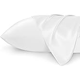 Bedsure King Size Satin Pillowcase Set of 2 - Pure White Silky Pillow Cases for Hair and Skin with Envelope Closure, Similar 